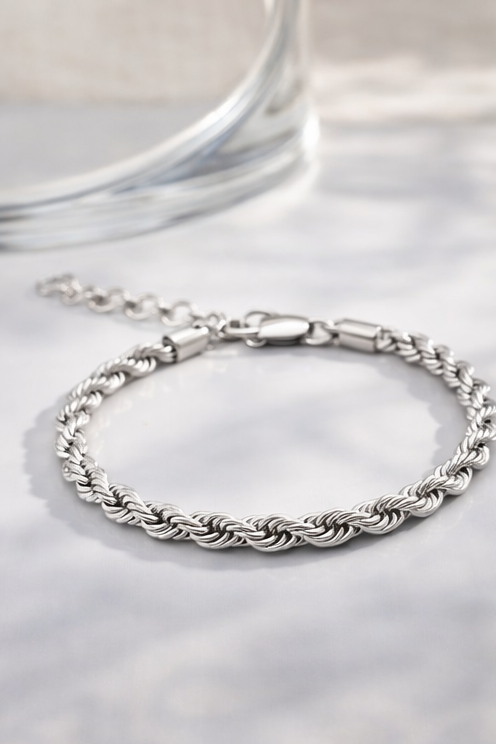 Silver 5MM Rope Bracelet