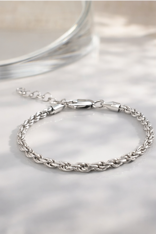 Silver 3MM Rope Bracelet