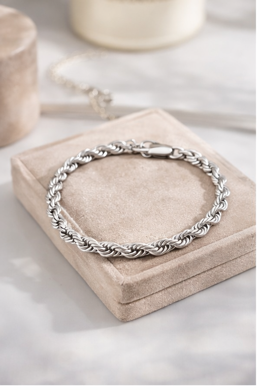 Silver 5MM Rope Bracelet