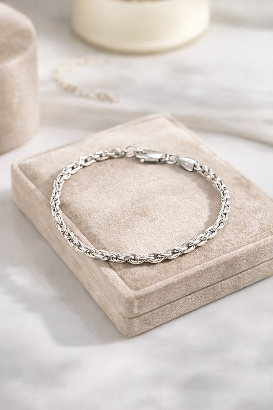 Silver 3MM Rope Bracelet